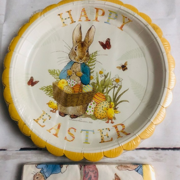 Beatrix Potter Peter Rabbit Set 20 NAPKINS & 12 PAPER PLATES EASTER New Sealed - Picture 3 of 5